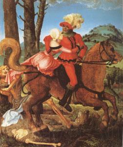 Hans Baldung Grien The Knight the Young Girl and Death (mk05) Germany oil painting art